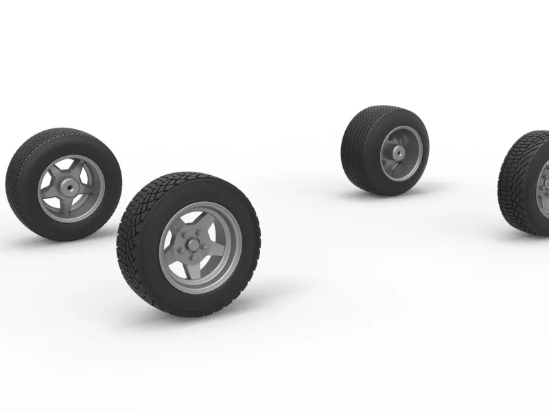 Wheel set of BriSCA Formula 1 Stock Car for Dirt Scale 1:25