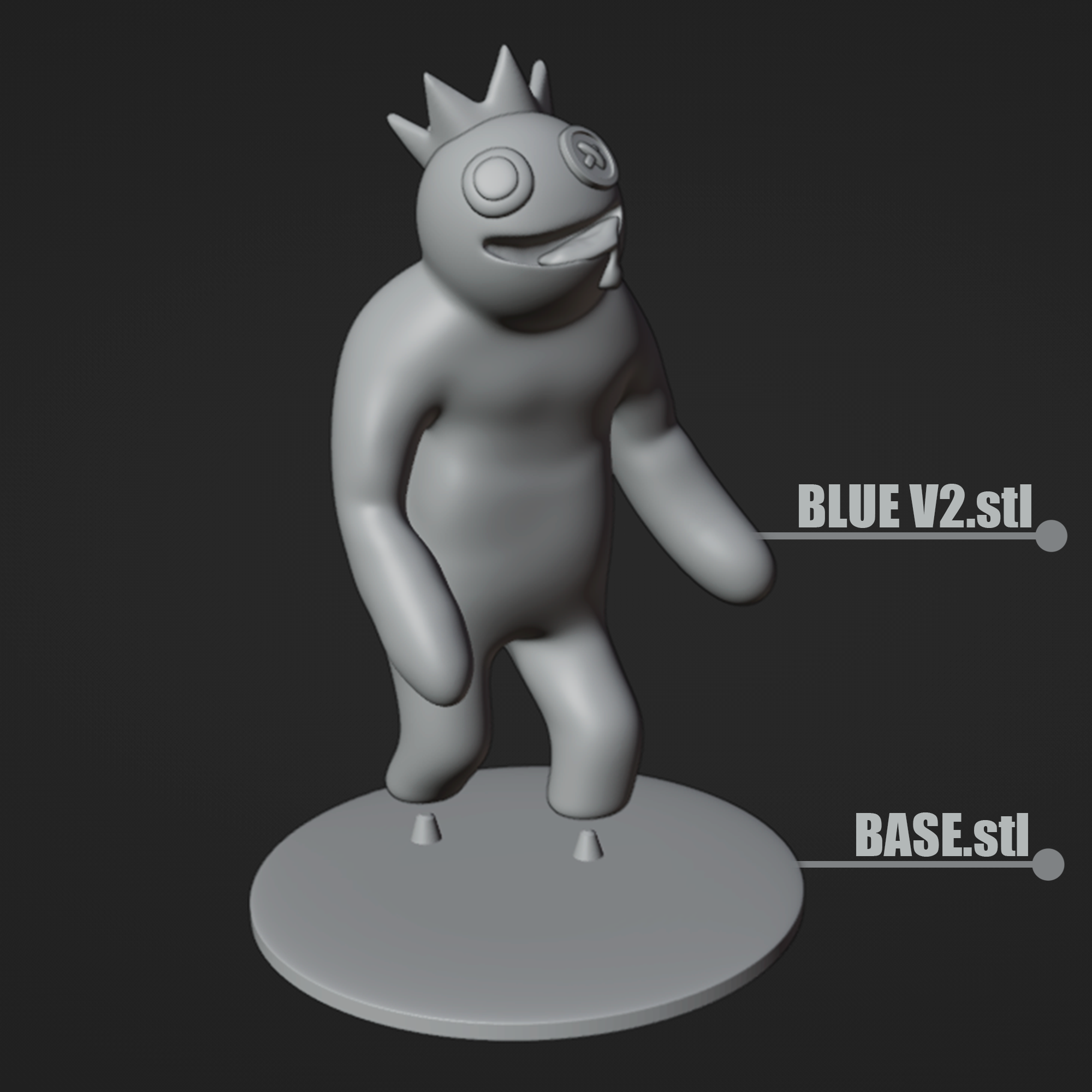 BLUE FROM ROBLOX RAINBOW FRIENDS, 3D FAN ART, 3D models download