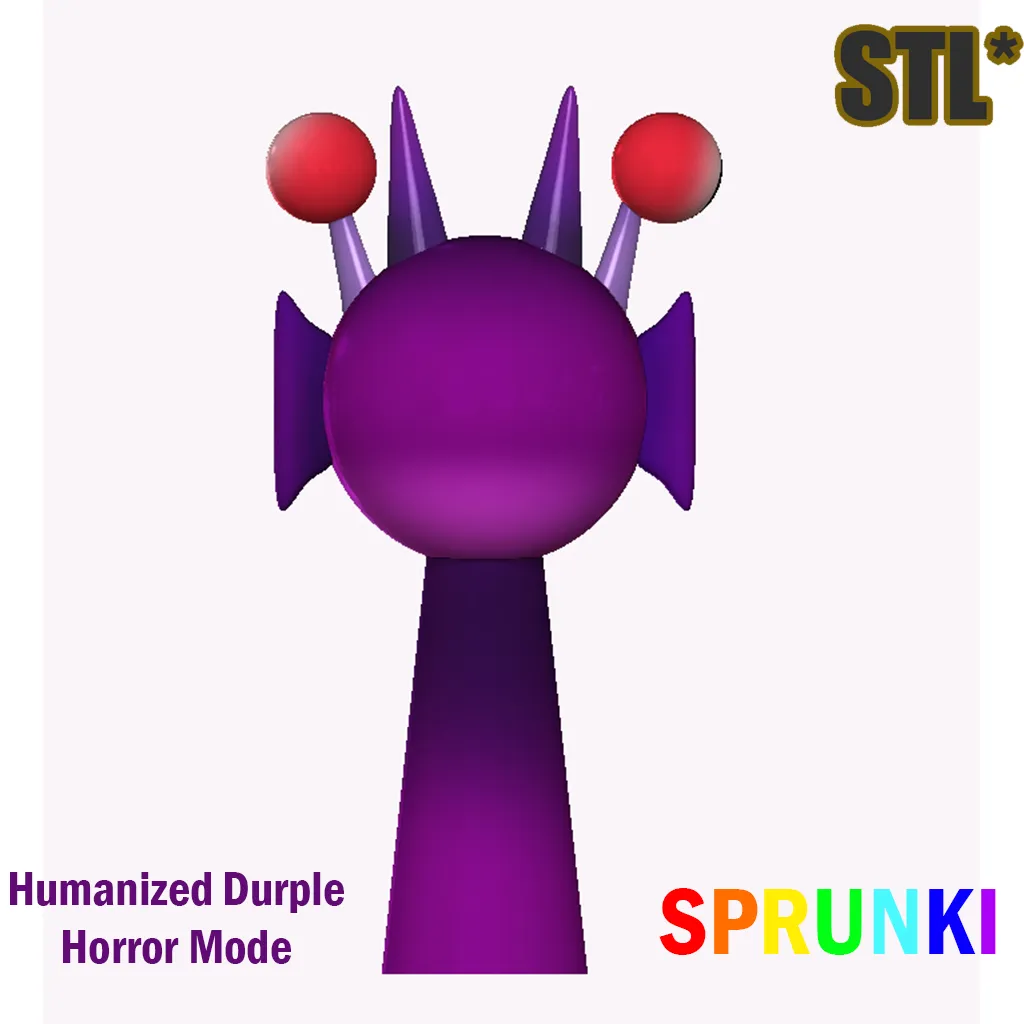3D Sprunki Incredibox Durple Horror Sprunki STL 3D Character