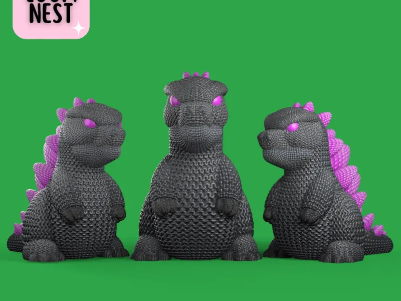 Godzilla Knitted - Crochet -3MF Multicolor - No Supports