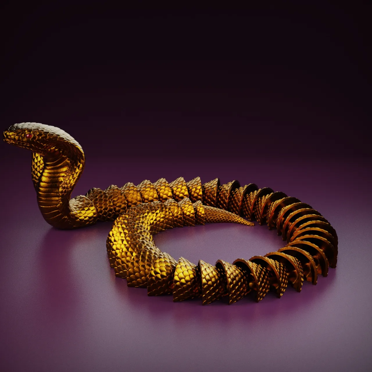Articulated Flexi Cobra - print-in-place 3D print model