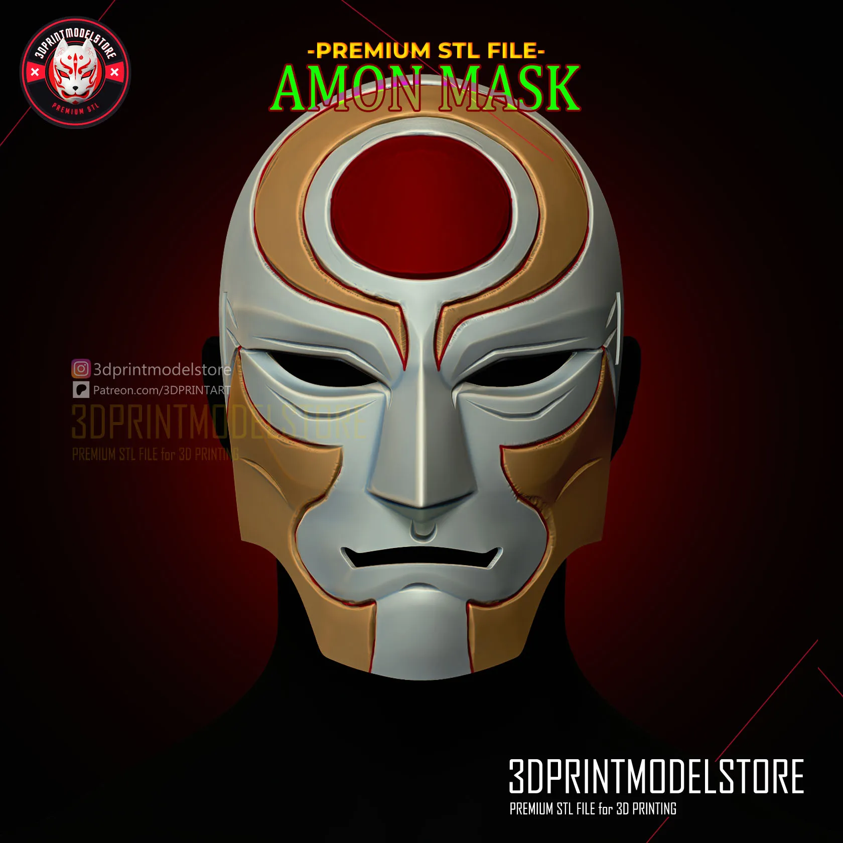 Amon Mask - Avatar Legend of Korra - Premium STL for Cosplay