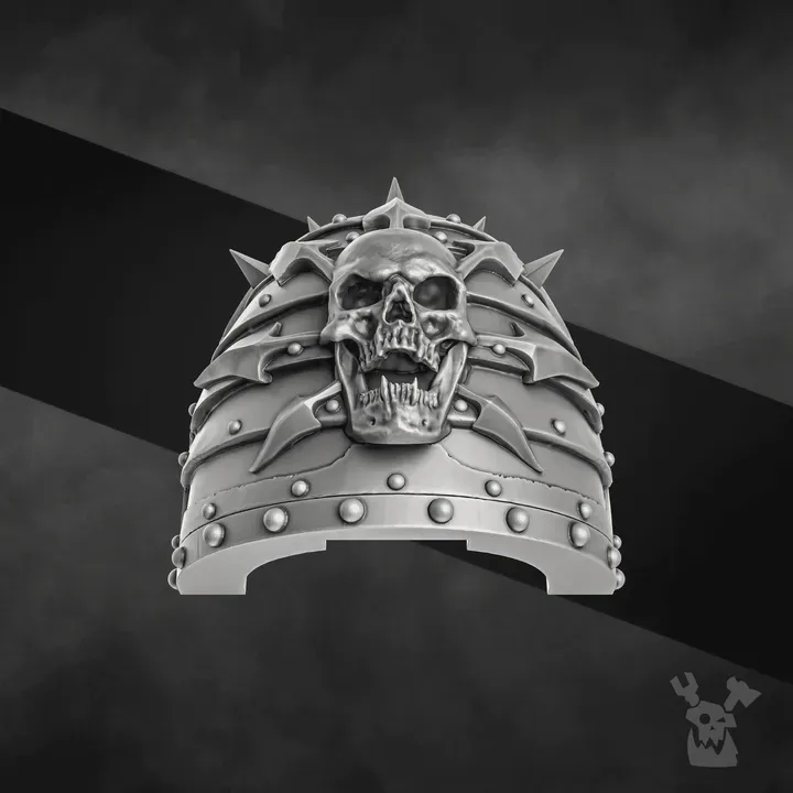 Skull with Spikes Shoulder Pads