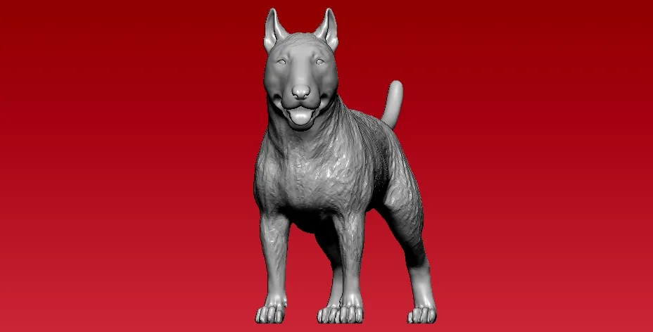 Bull Dog - Terrier Dog - Pit bull statue - 3D print