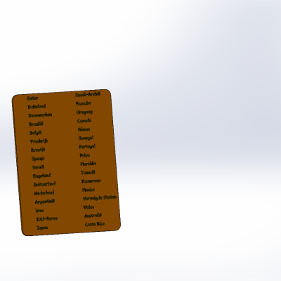 World Cup yellow/red Card Qatar 3d model