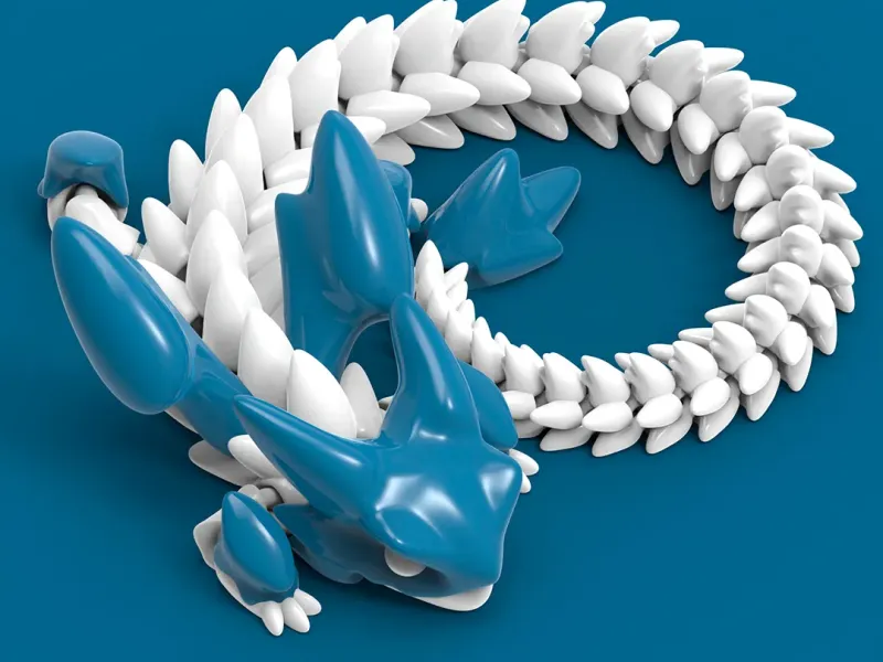 Articulated Dragon 012 - Print in place - STL