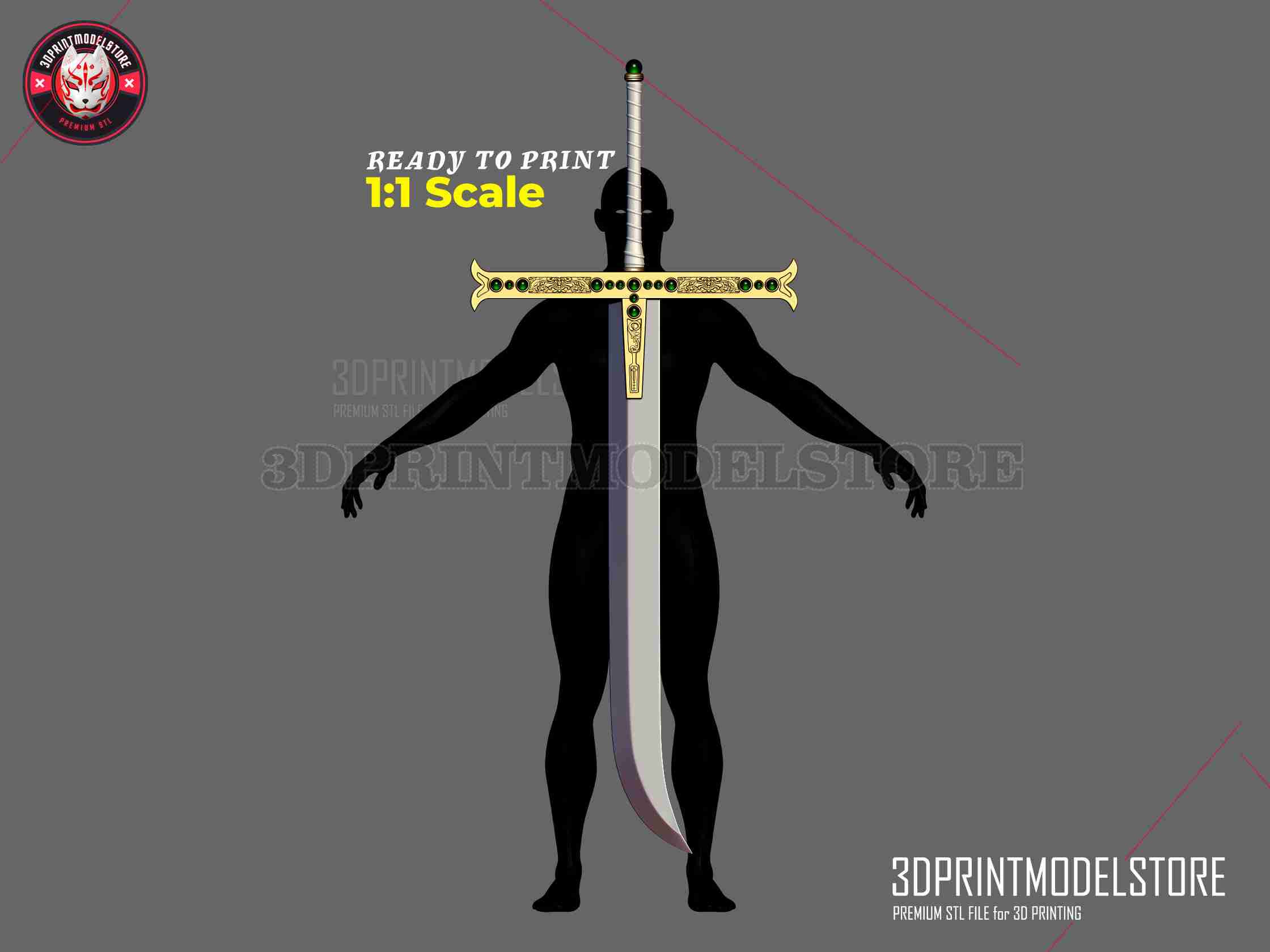 one piece mihawk sword Yoru 3D model 3D printable