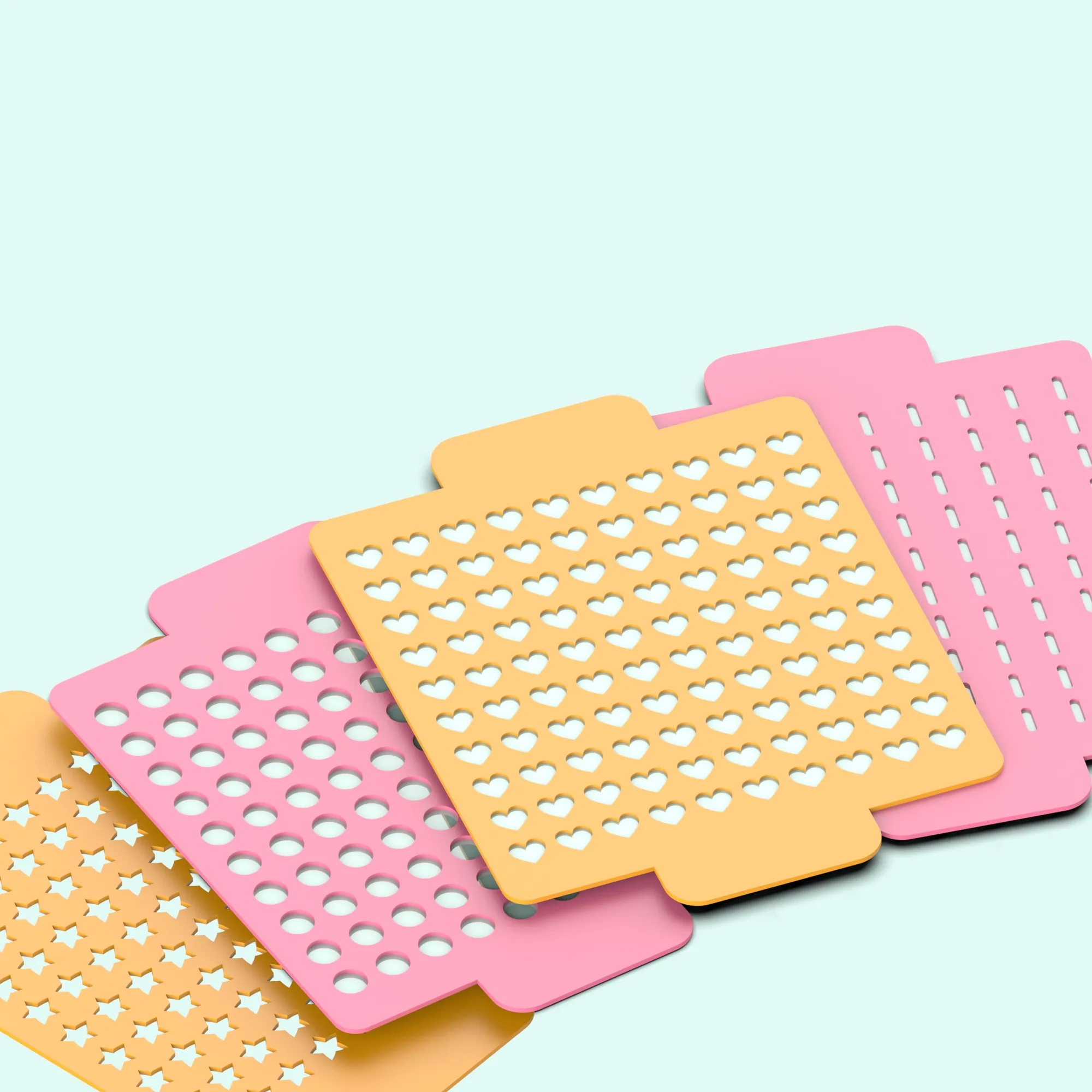 3D Sprinkles Stencil Set, Cookie Fondant Decoration, 4 Motif