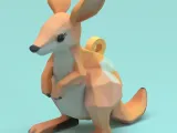 Low poly kangaroo keychain-0
