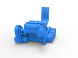 Engine of Top fuel Dirt dragster motorcycle Scale 1:25-2