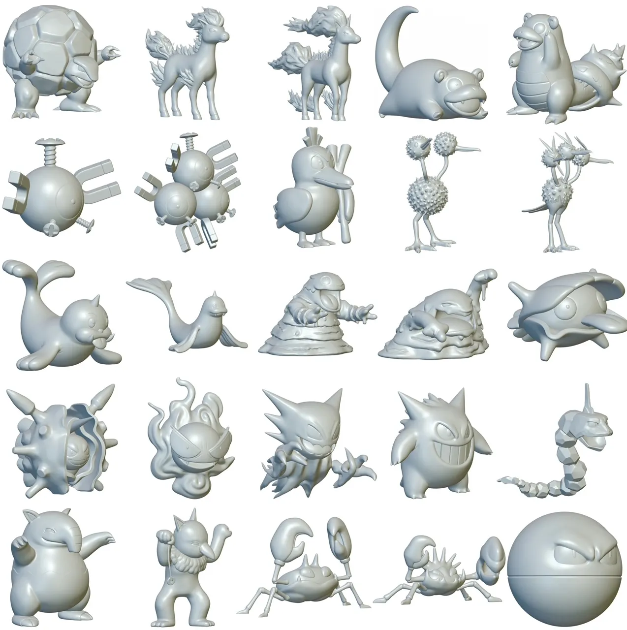 Pokemon Pack 1 (Pokemon 1 - 100) - 3D Baskıya Hazır!
