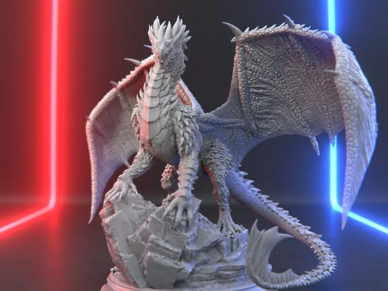 "Majestic Dragon Sculpture" – A Masterpiece of Fantasy Art