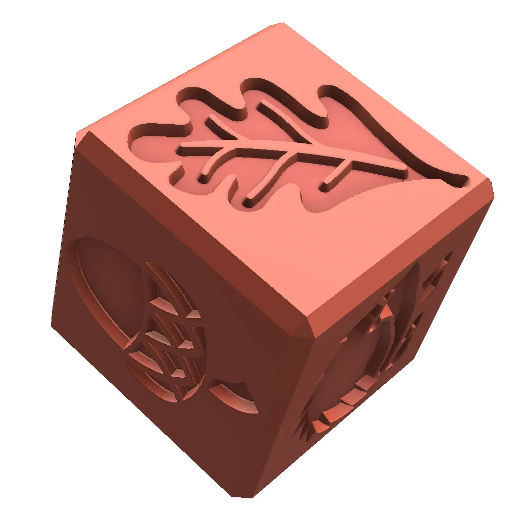 Educational Autumn Fall Impression/Stamp Cube for playdough