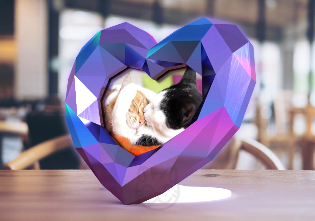 DIAMOND LOW POLY HEART FRAME