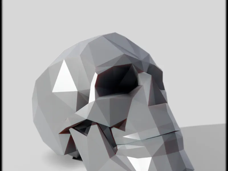 Low Poly Skull 3D Model