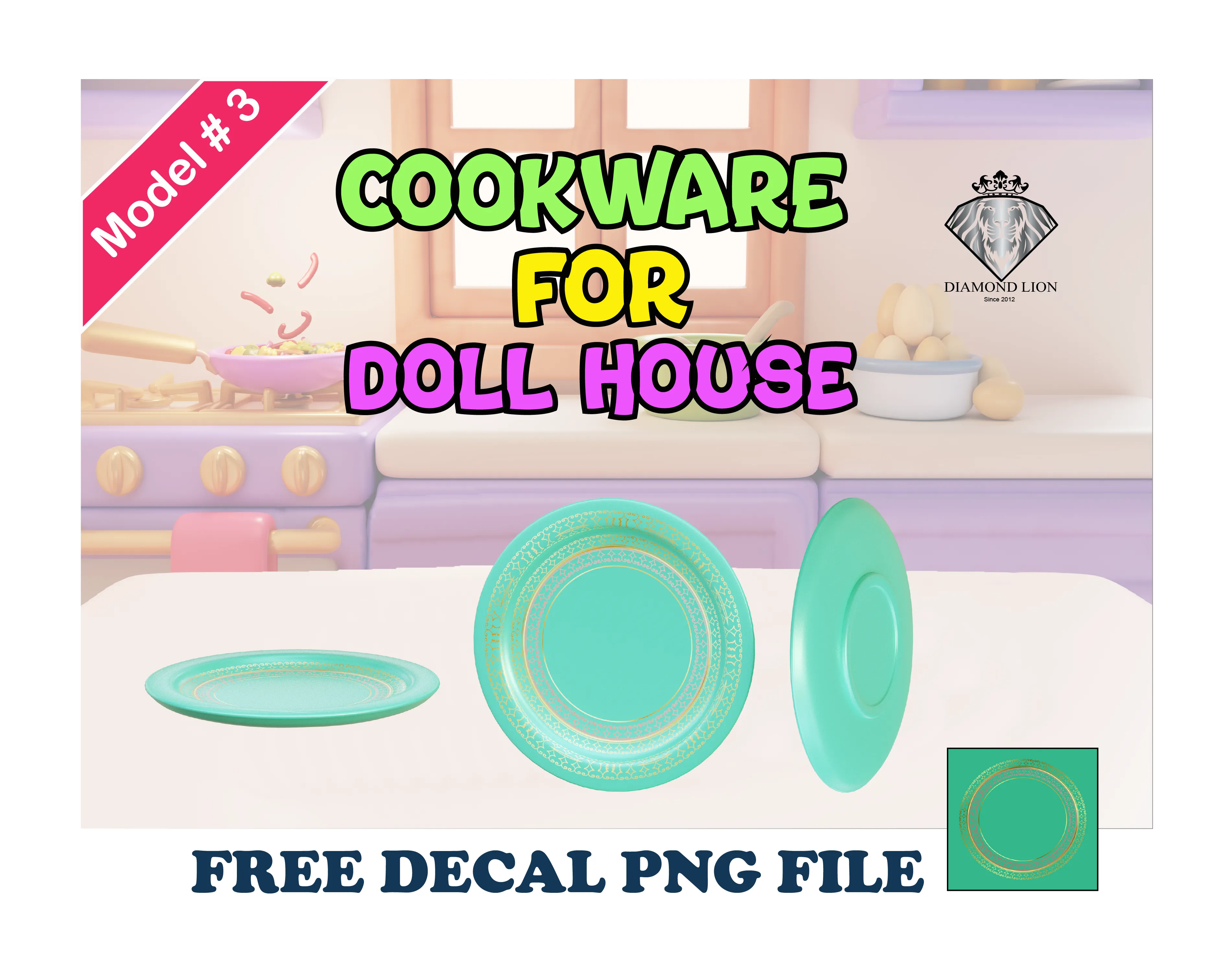 Round Dinner Plate with Free Decal