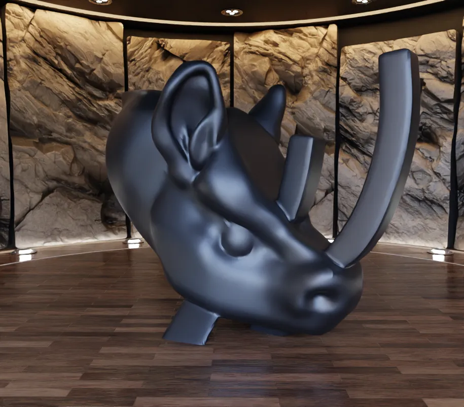 Rhino Black Edition Decorative Sculpture Fan Art Toy