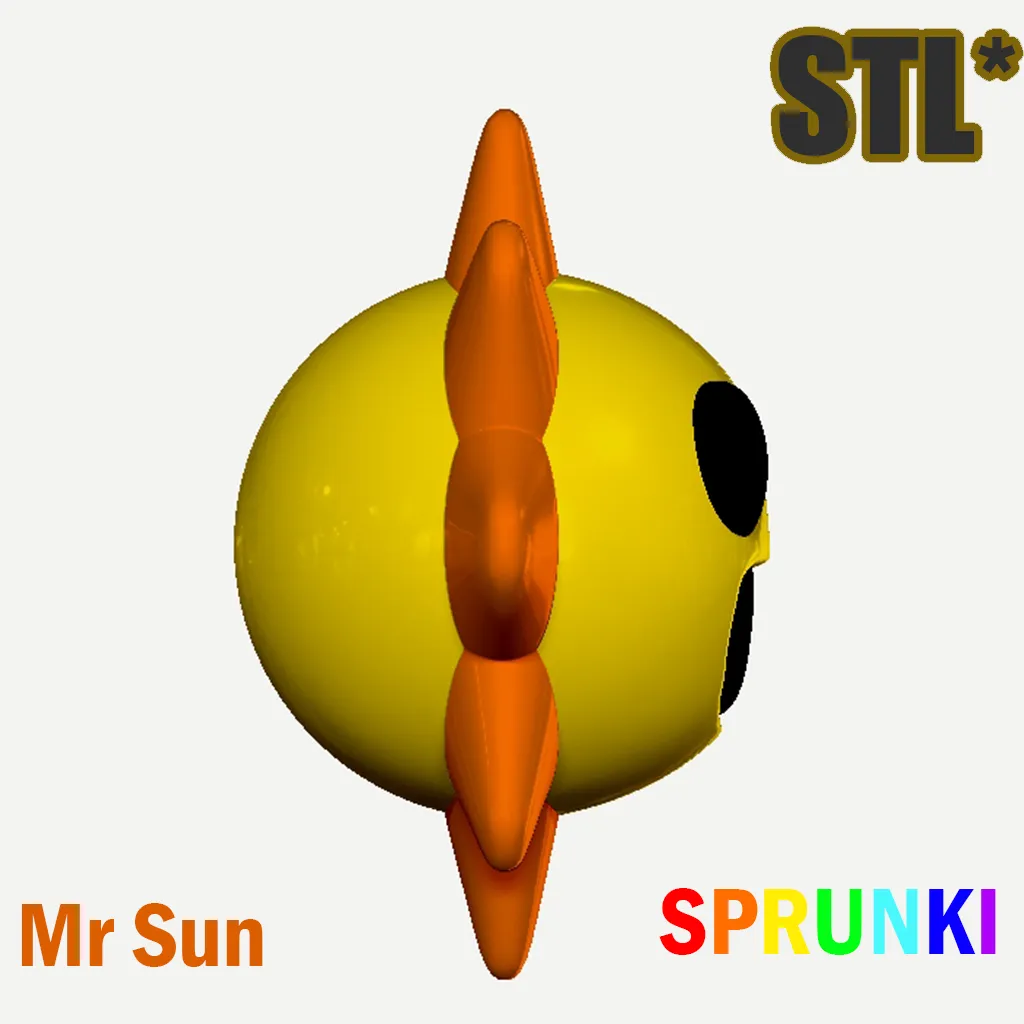 Sprunki 3D Incredibox Mr. Sun STL 3D Character Fanart