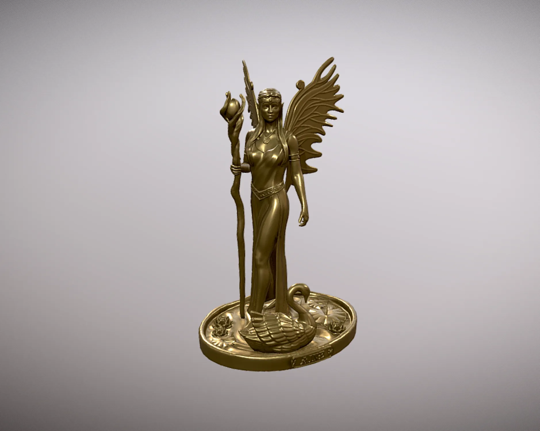 Aine Celtic Goddess Fairy Queen Druid Statue 3D Model