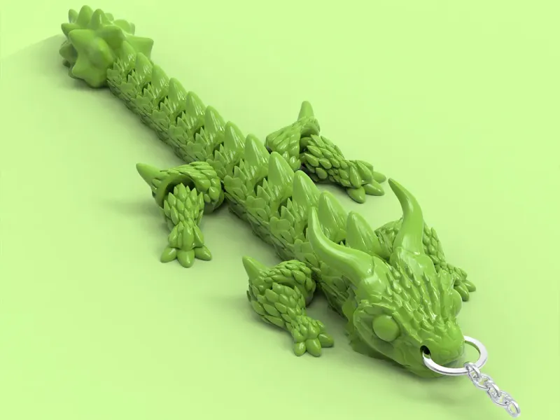 Articulated Dragon Keychain 004- STL-DIGITAL