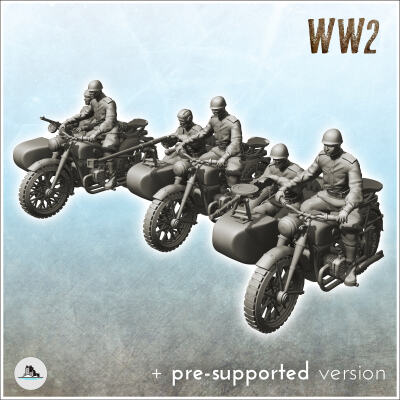 IMZ M-72 motos - Russia USSR WW2 Flames of War Bolt Action