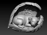 Angel Dog model - Statue Dog - 3D print-2