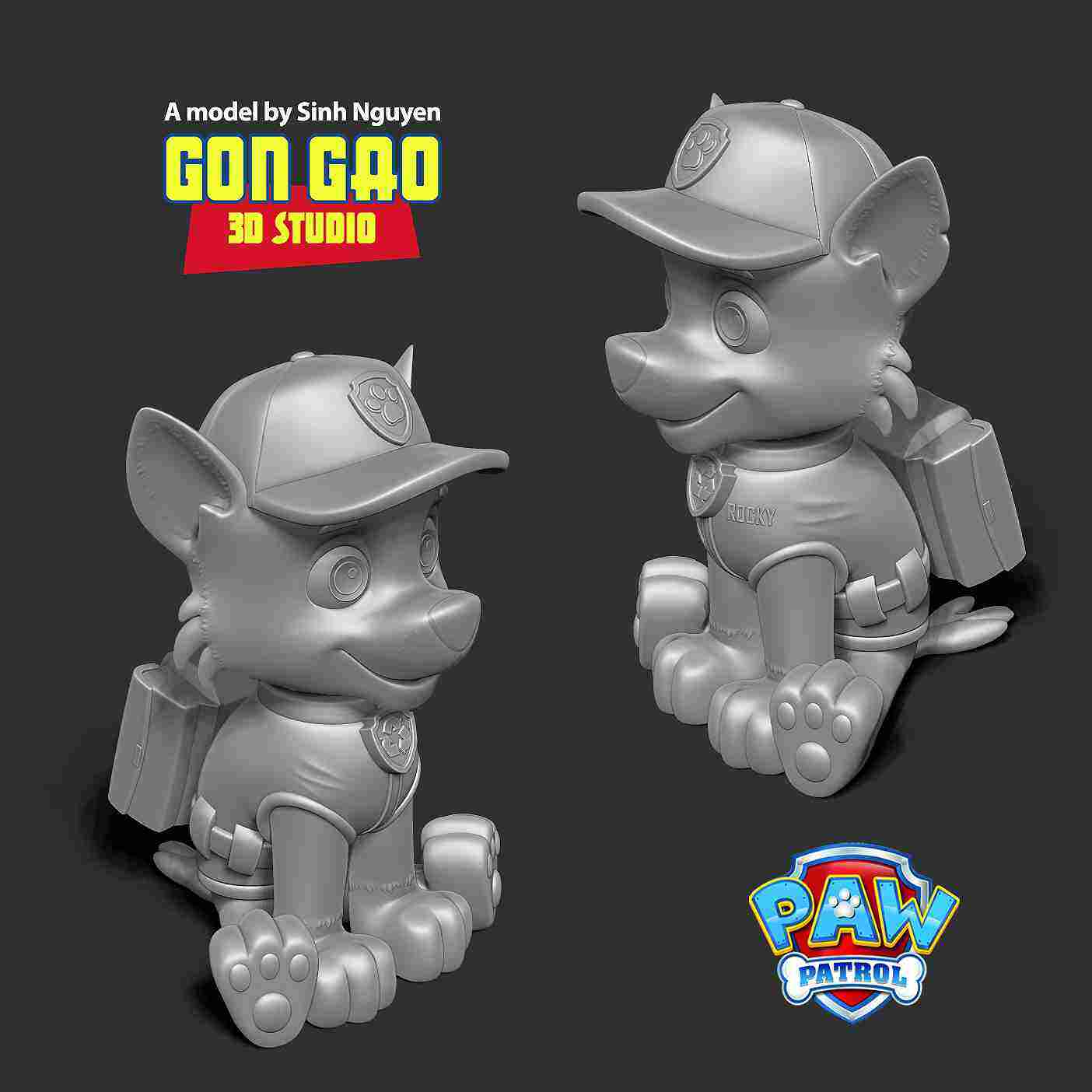 3D file Rocky Christmas - Paw Patrol 🎄・3D printer design to download・Cults