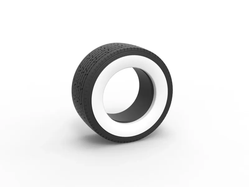 Super single semi Whitewall tire Version 3 Scale 1:25