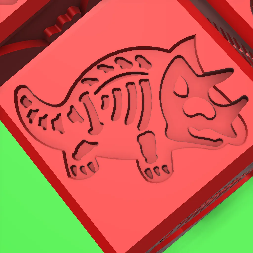 Educational Dinosaur Cube for playdough and sensory play