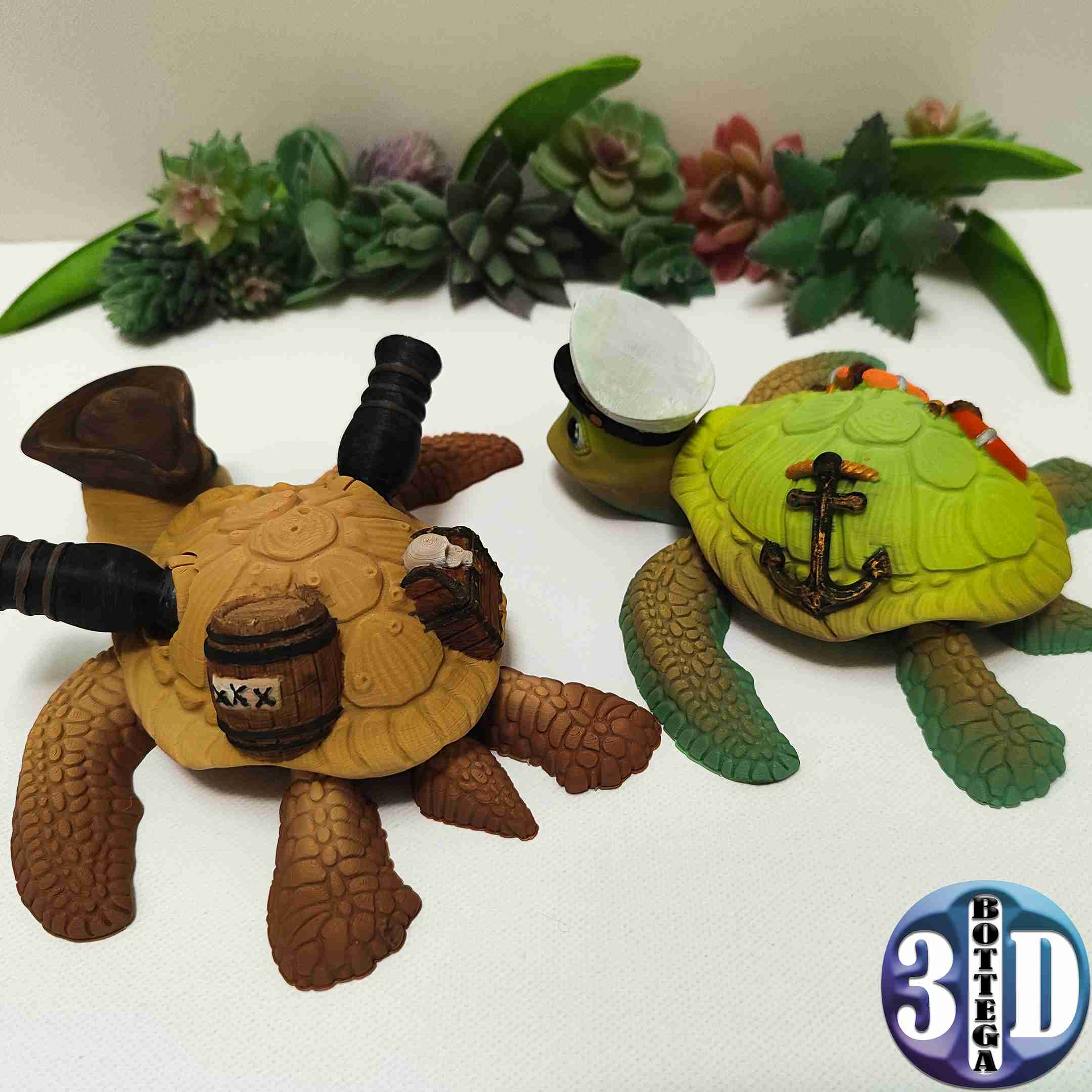 Sailor and Pirate Captains, Turtles, Articulated, Flexy, Toy | 3D ...