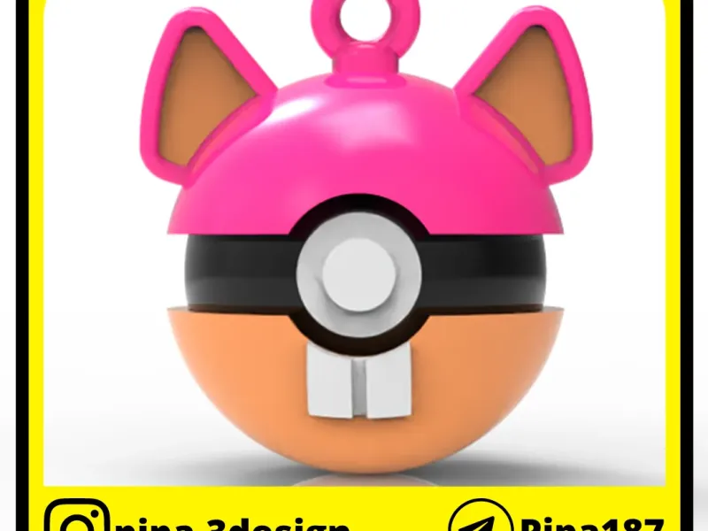 POKEMON CHRISTMAS ORNAMENTS - POKEBALLS RATTATA