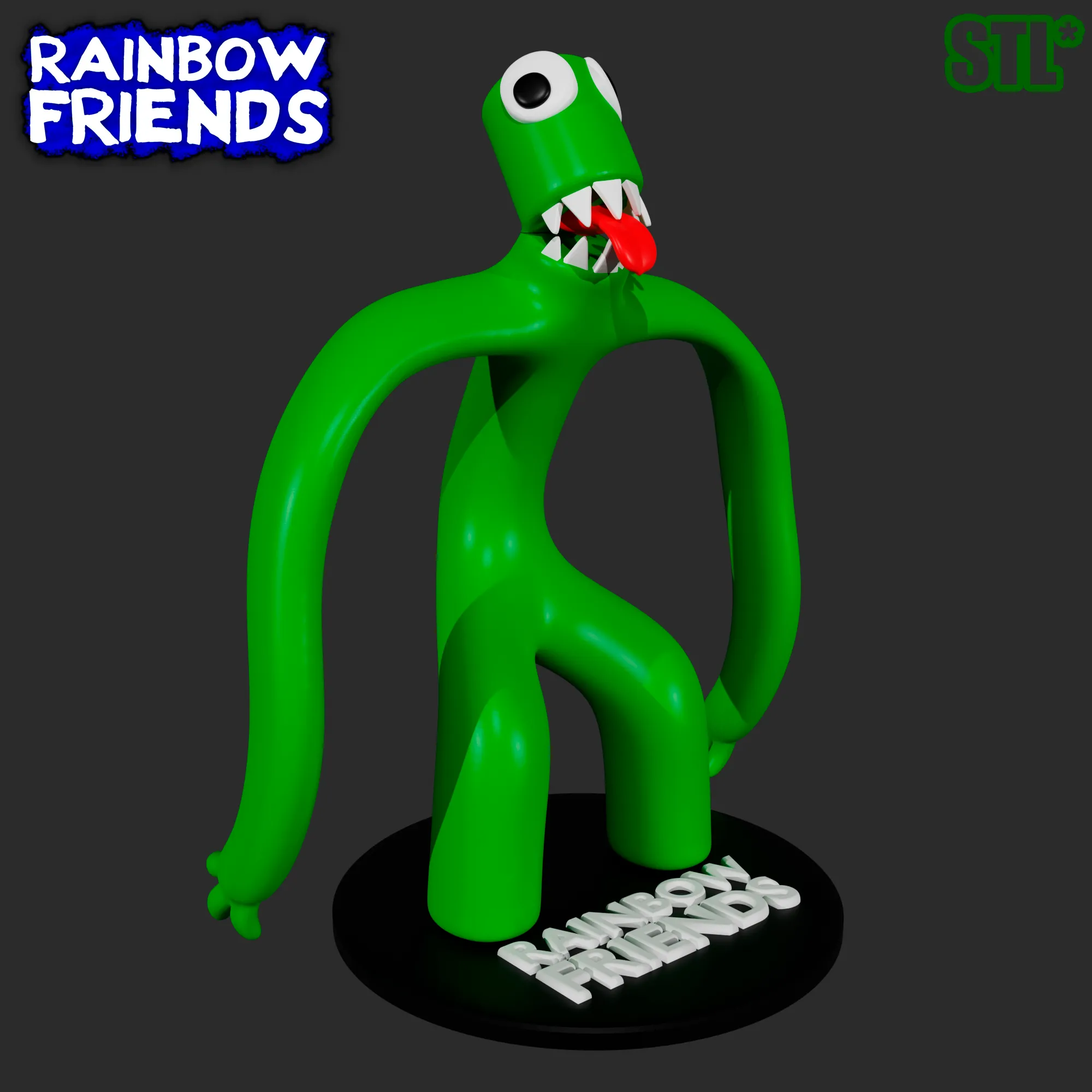 GREEN FROM RAINBOW FRIENDS ROBLOX, 3D FAN ART