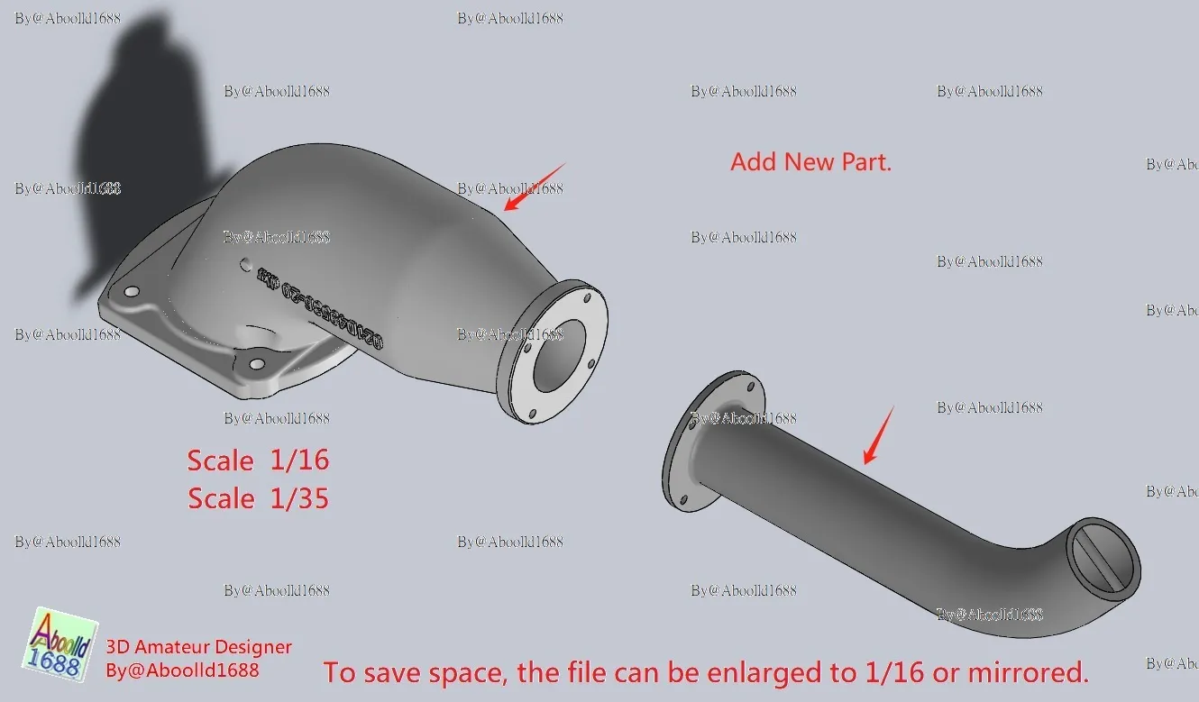 King Tiger tank exhaust outlet unit.(STL-35-16)