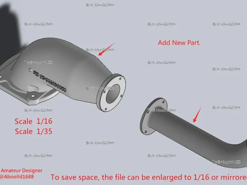King Tiger tank exhaust outlet unit.(STL-35-16)