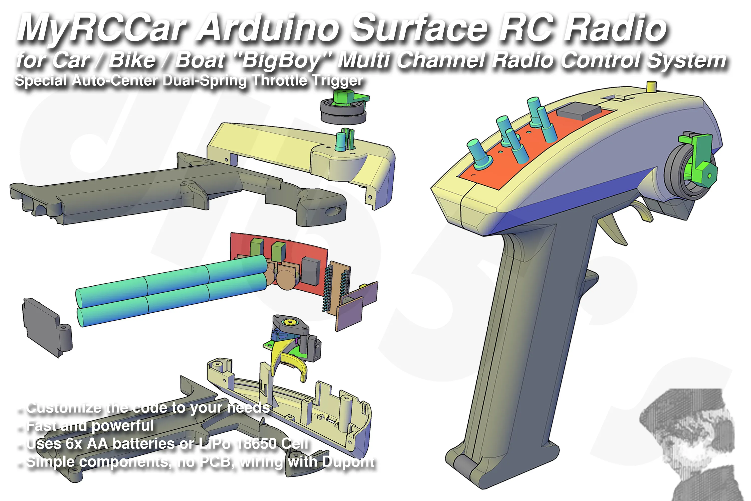 MyRCCar Arduino Surface Radio for RC Car / Bike / Boat