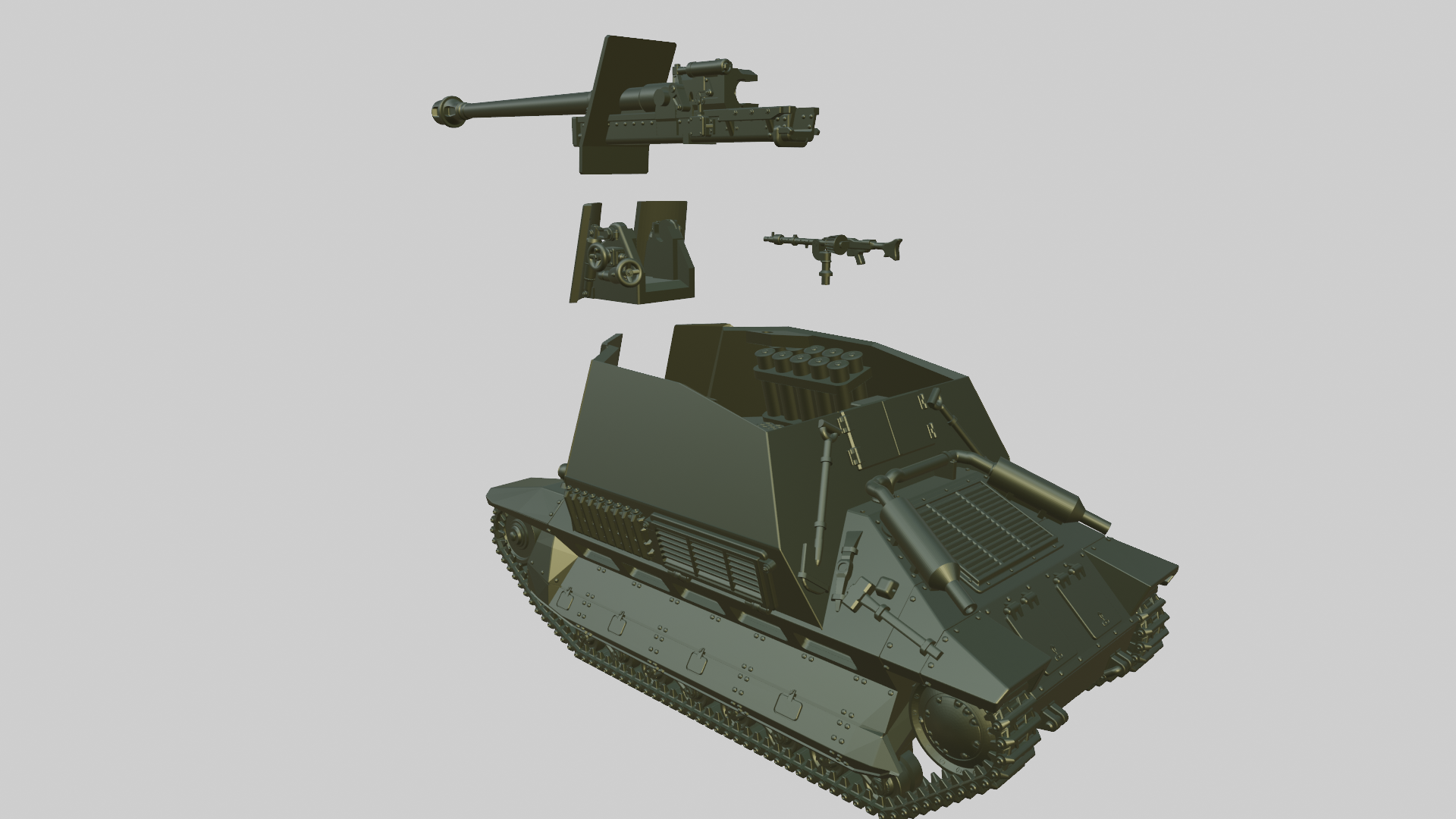 Pak 40 auf Panzerkampfwagen 737 FCM (f) (Germany, WW2) | 3D models ...