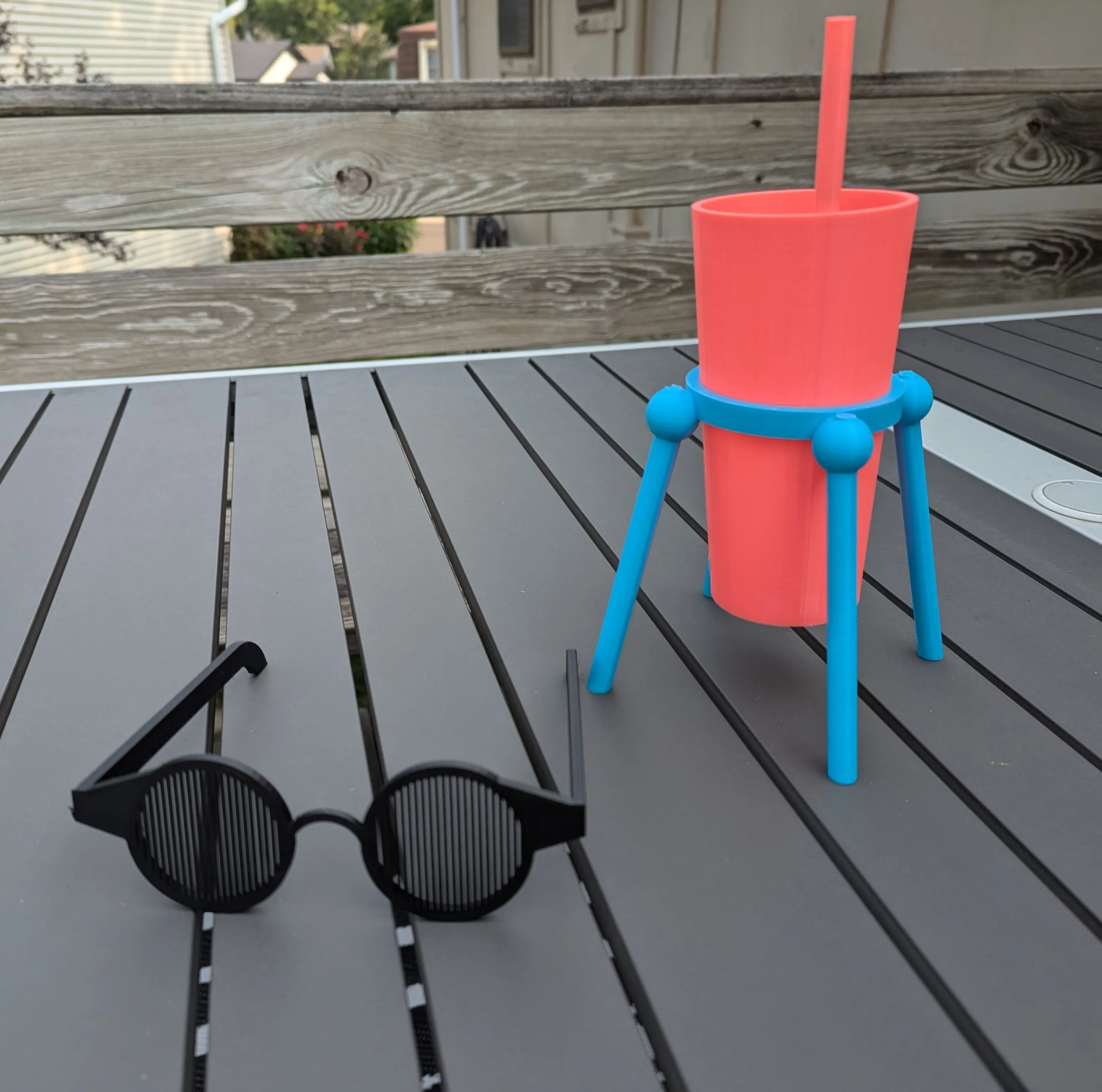 Beach Essentials – Sunglasses, Cup, Cup-Holder and Stand