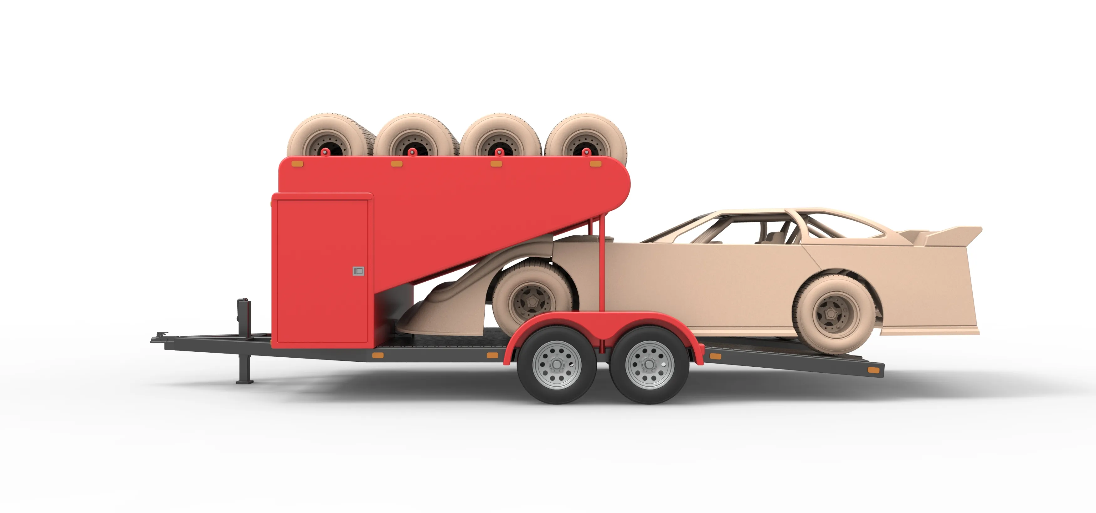 Other STL Download - Vintage Open Trailer for Race Car Scale 1:25by ...