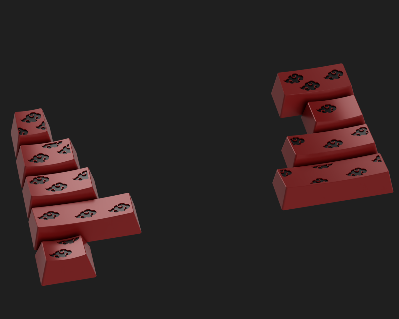 AKATSUKI - NARUTO THEMED ARTISAN KEYCAPS SET | 3D models download ...