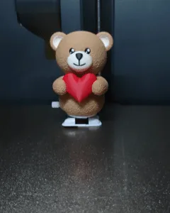 Walking Bear with Heart (Wind-up Mechanism)-1
