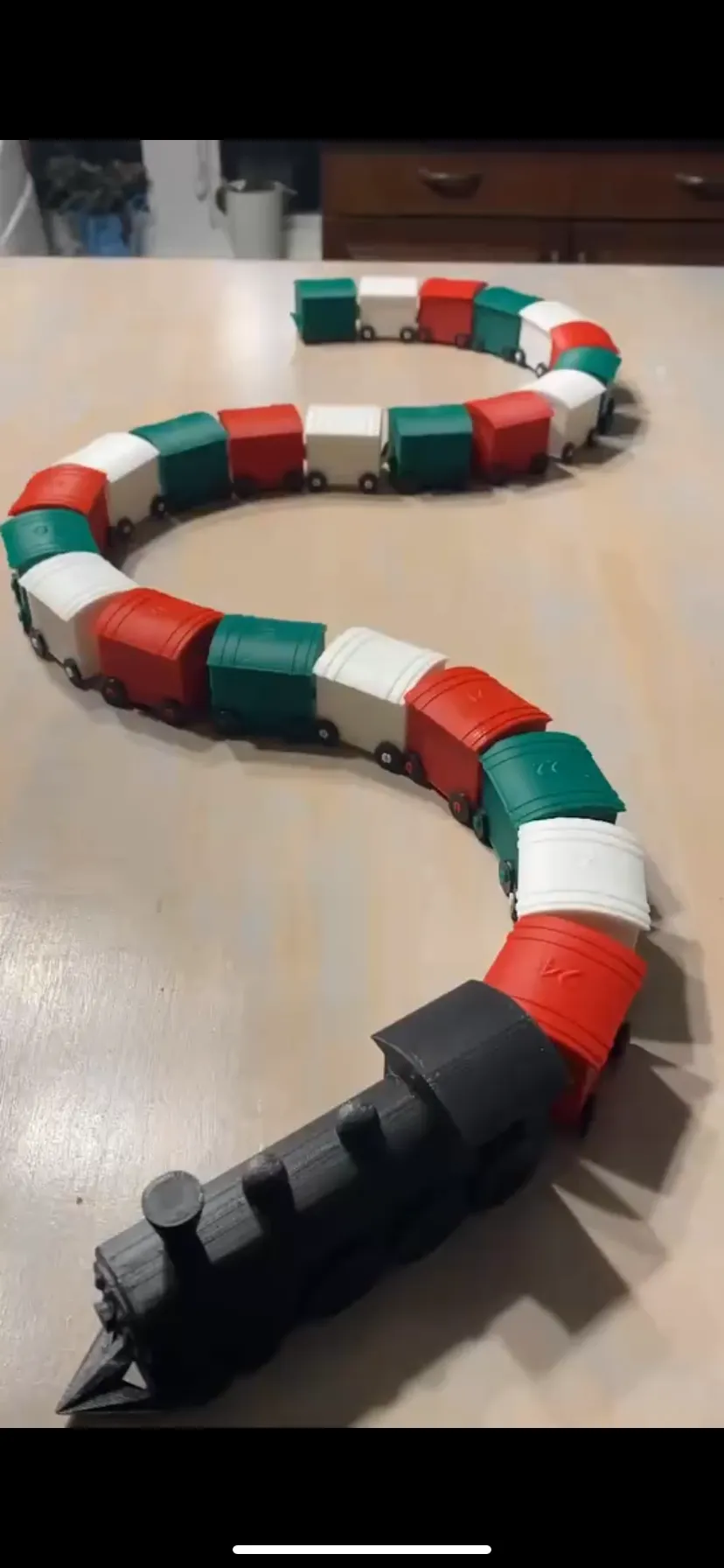 Christmas advent calendar in train shap with wagon