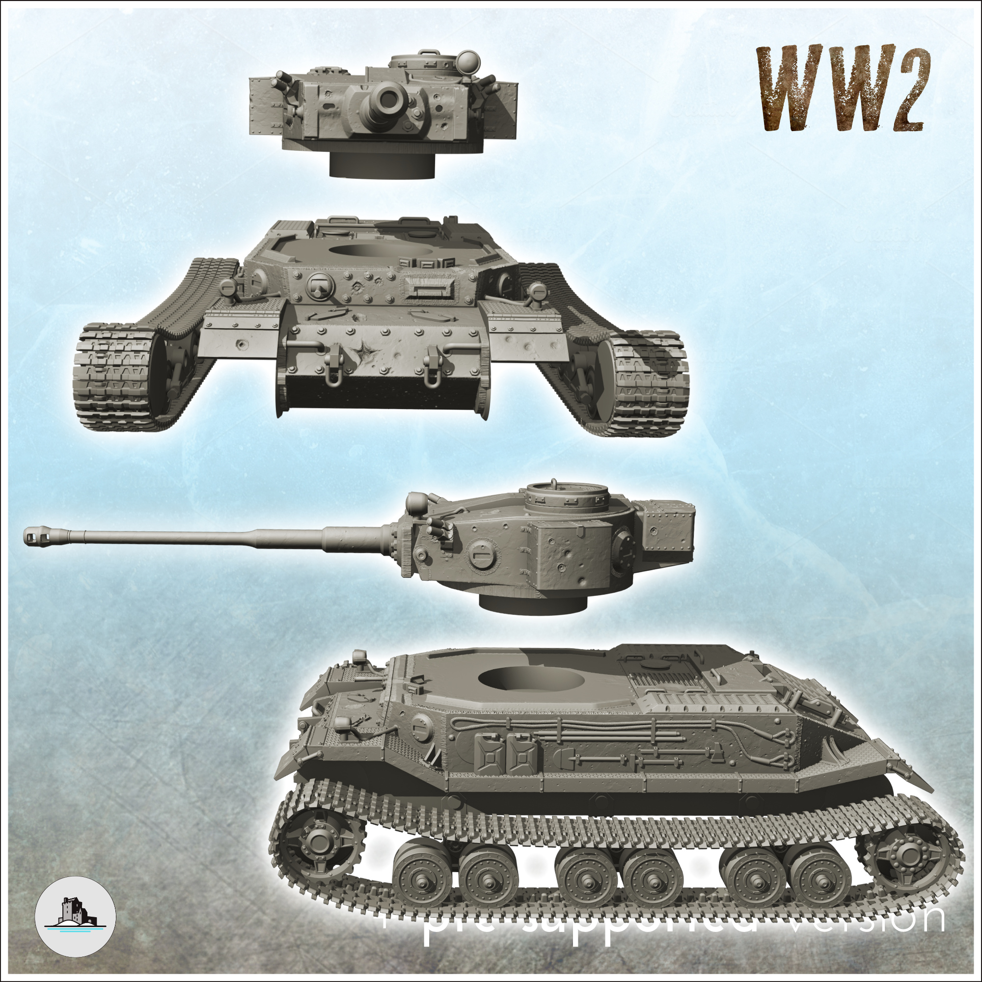 Panzer Vi Tiger (p) - Ww2 German Flames Of War Bolt Action 