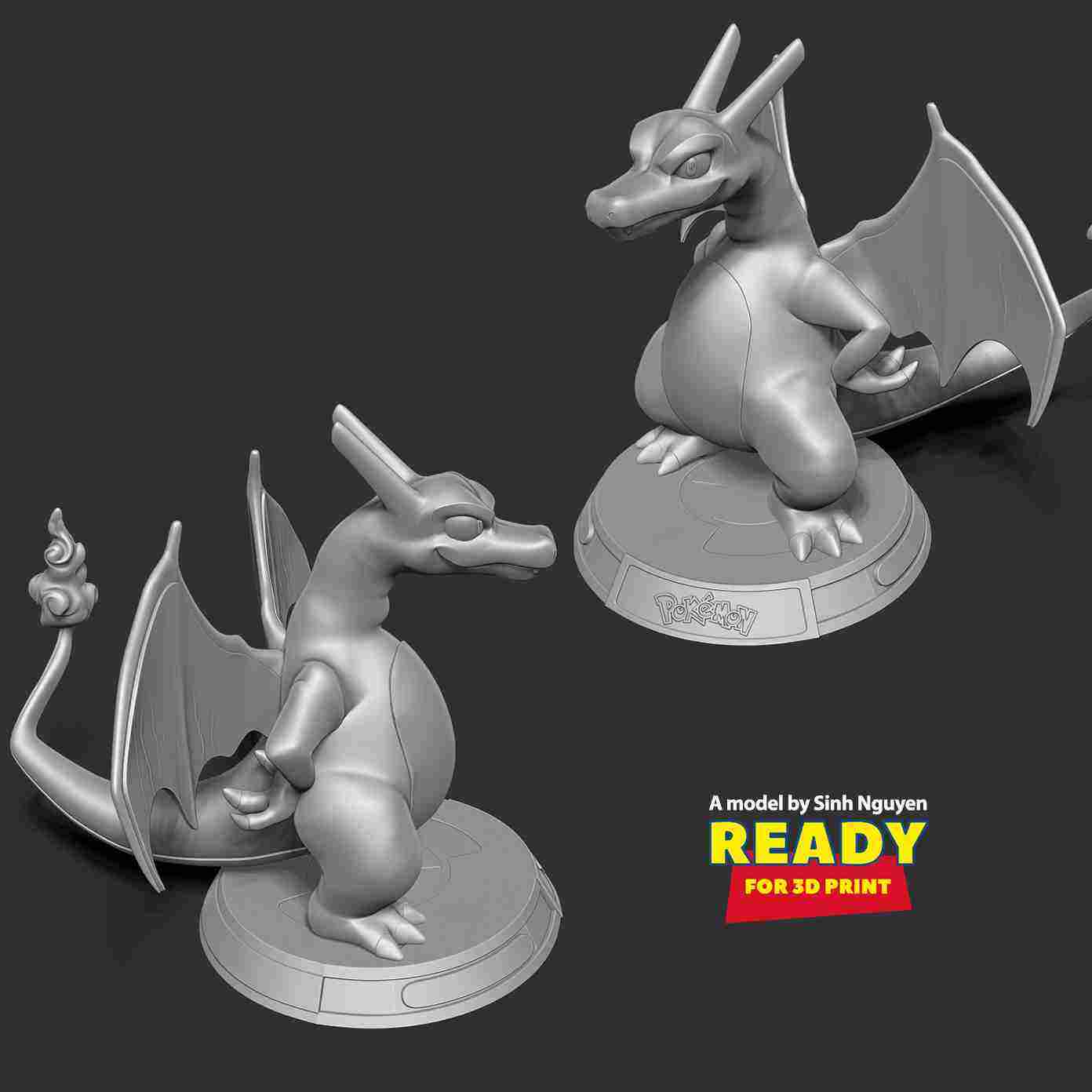 Pokemon - Mega Charizard X Figure 3D model 3D printable