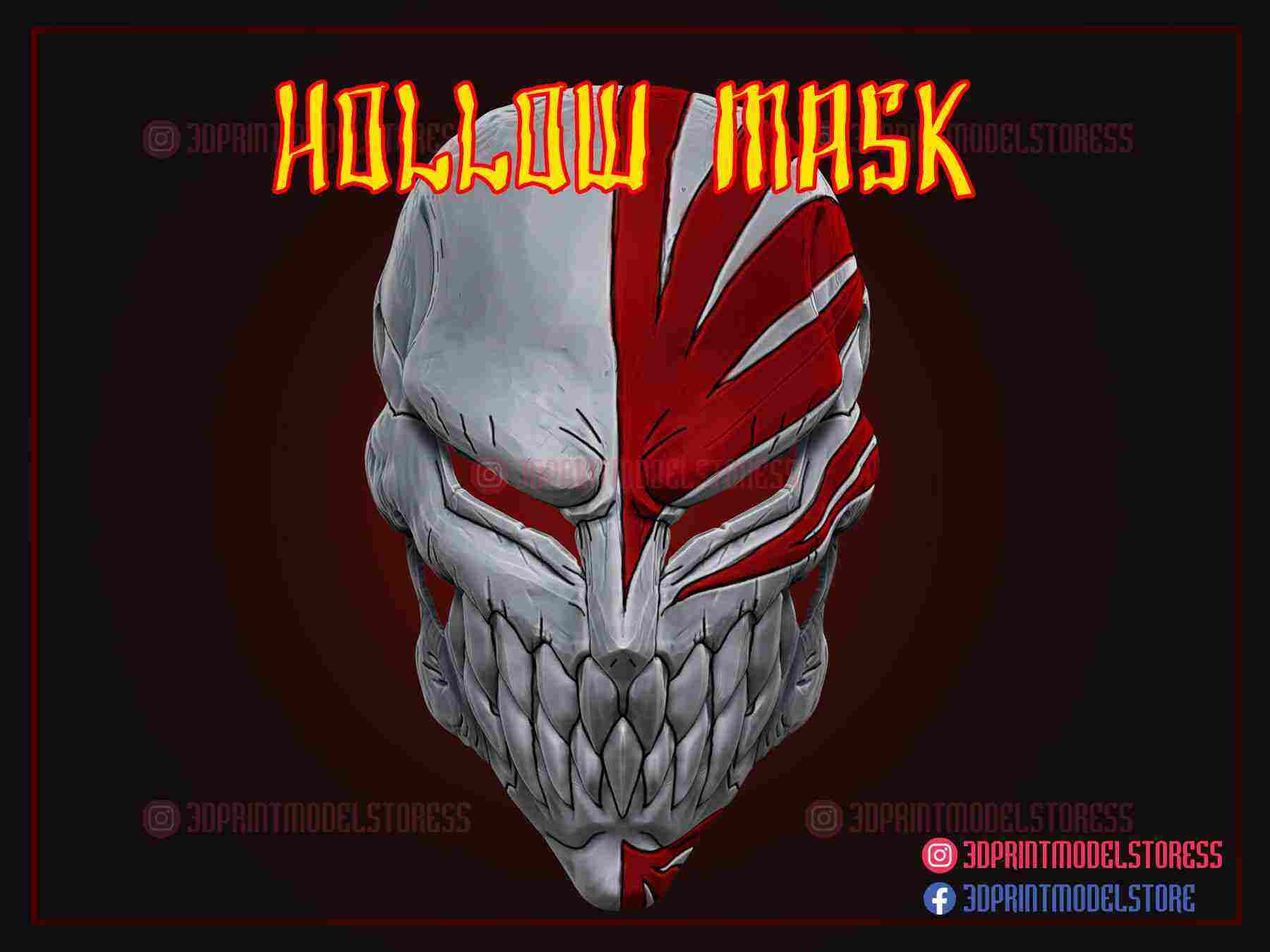 The Whole Hollow Mask - Kurosaki Ichigo - Bleach 3D model 3D printable
