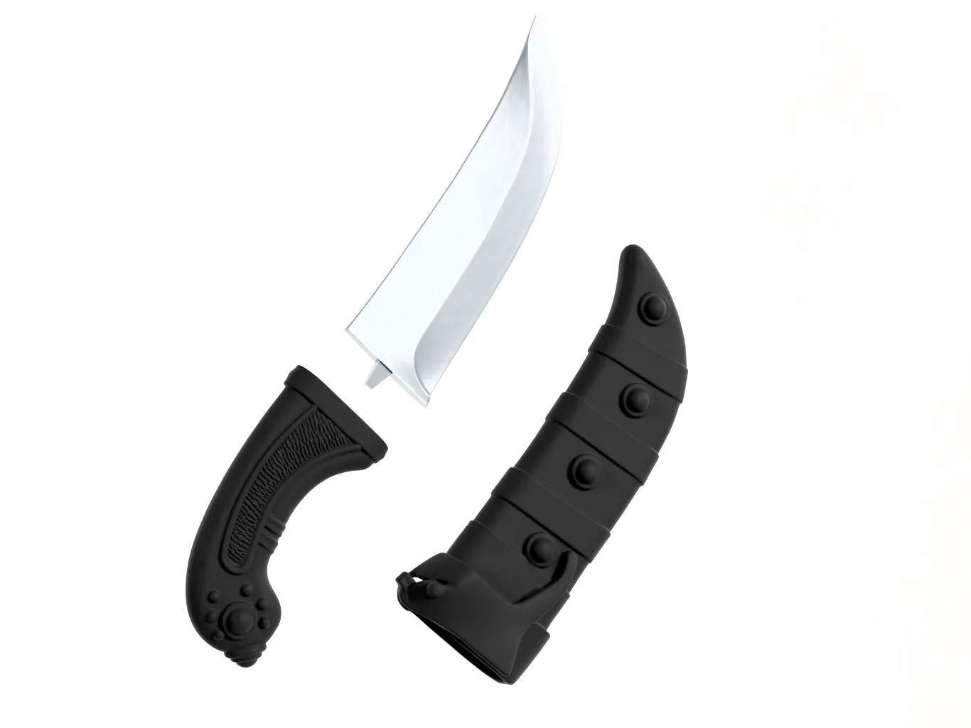 Daga táctica Bowie curvada con funda – STL y 3MF lista para -2