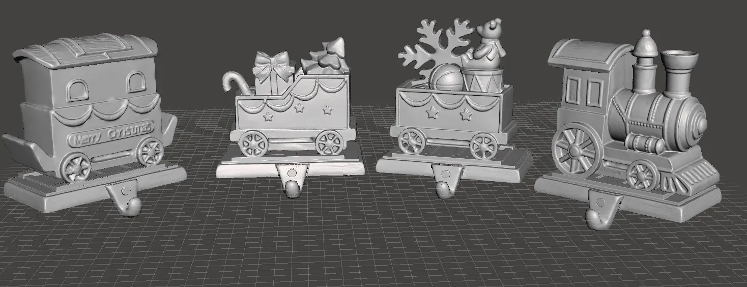 media de navidad decoración tren