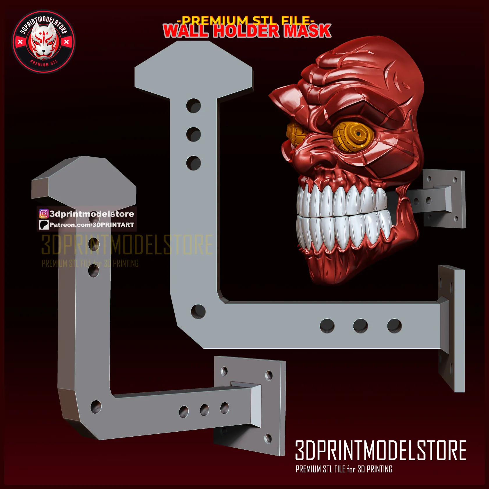 Wall Holder Mask - Helmet - Cosplay - Game - Anime FREE STL