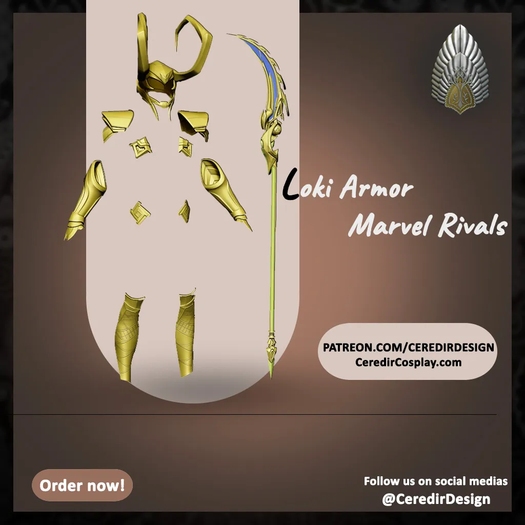 Loki Full Armour MArvel Rivals 3D DIGITAL DOWNLOAD