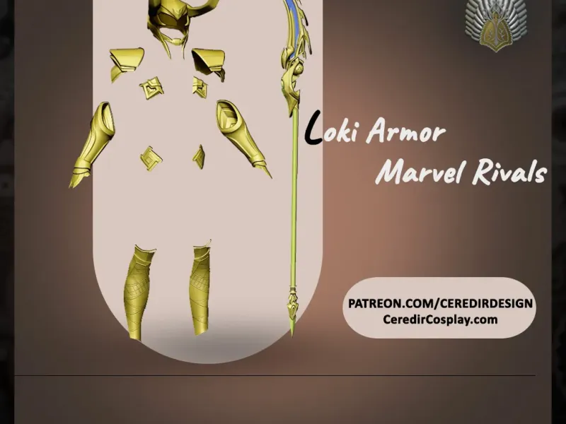 Loki Full Armour MArvel Rivals 3D DIGITAL DOWNLOAD