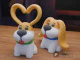 knitted Dog in love - Valentine's Day - 3MF - STL-1
